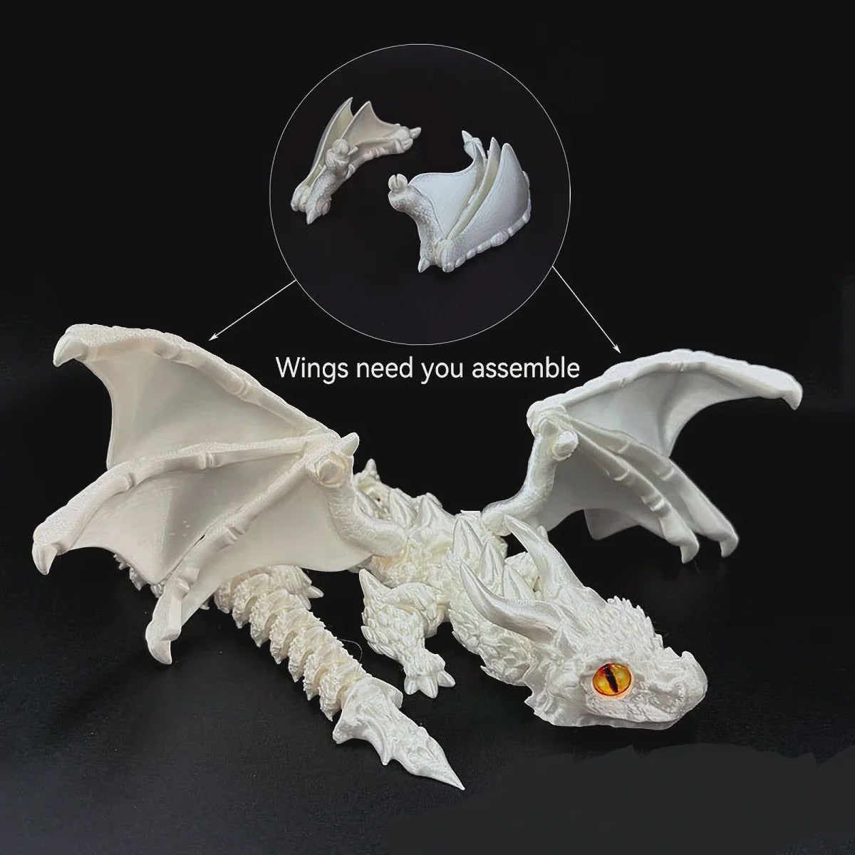 3D Geprinte Vliegende Draak Figuur - Art Deco Stijl Resin Sculptuur