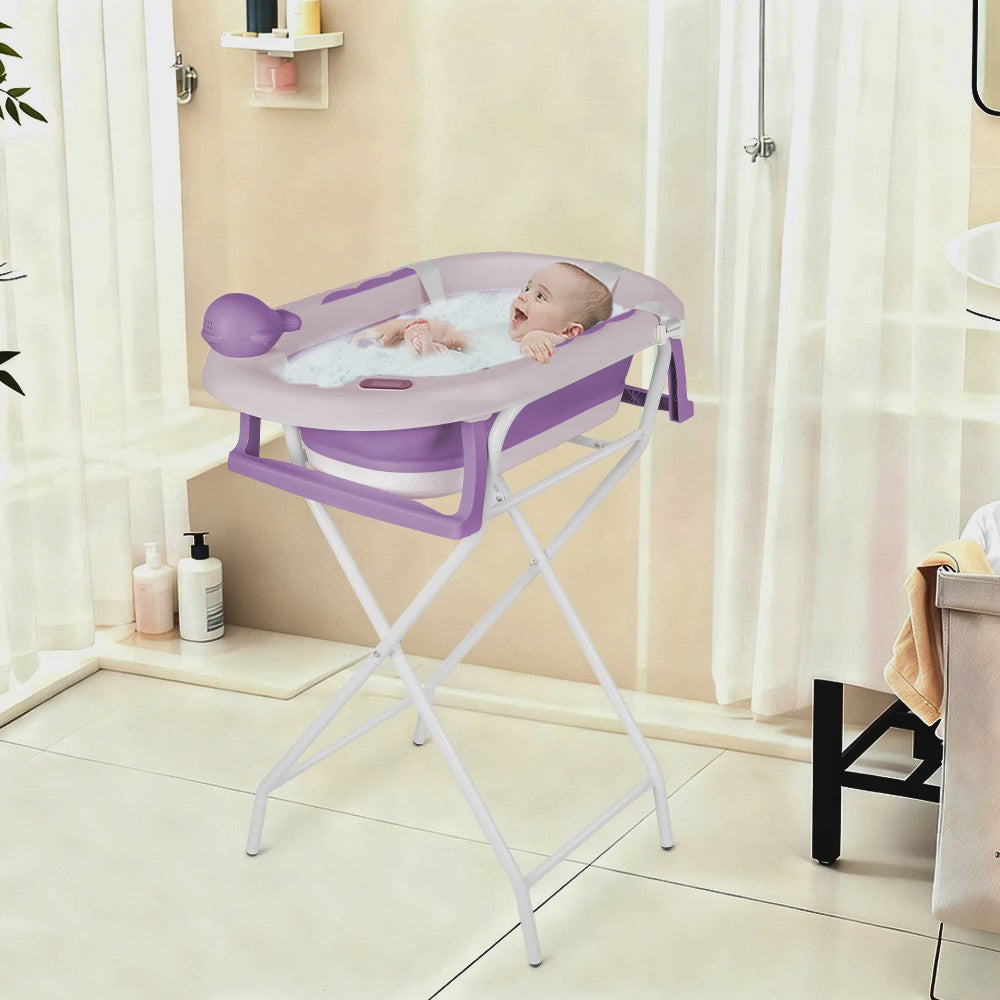 Opvouwbaar Babybadje met Onderstel - Veilig en Comfortabel Baden voor Pasgeborenen en Peuters