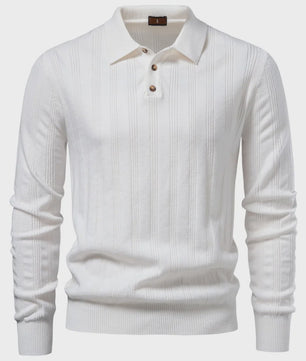 Herentrui Polo Longsleeve Gebreid Faux Cashmere - Casual & Zakelijk