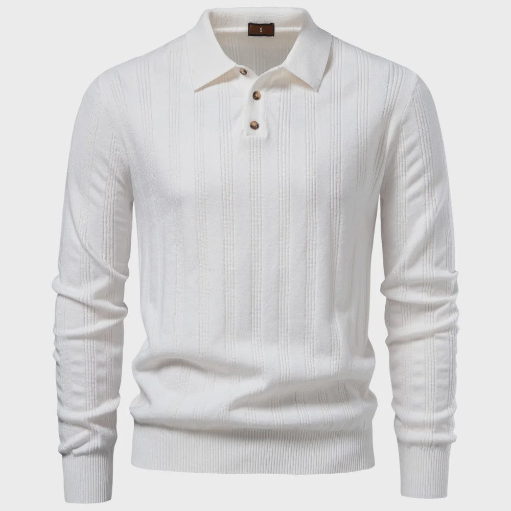 Herentrui Polo Longsleeve Gebreid Faux Cashmere - Casual & Zakelijk