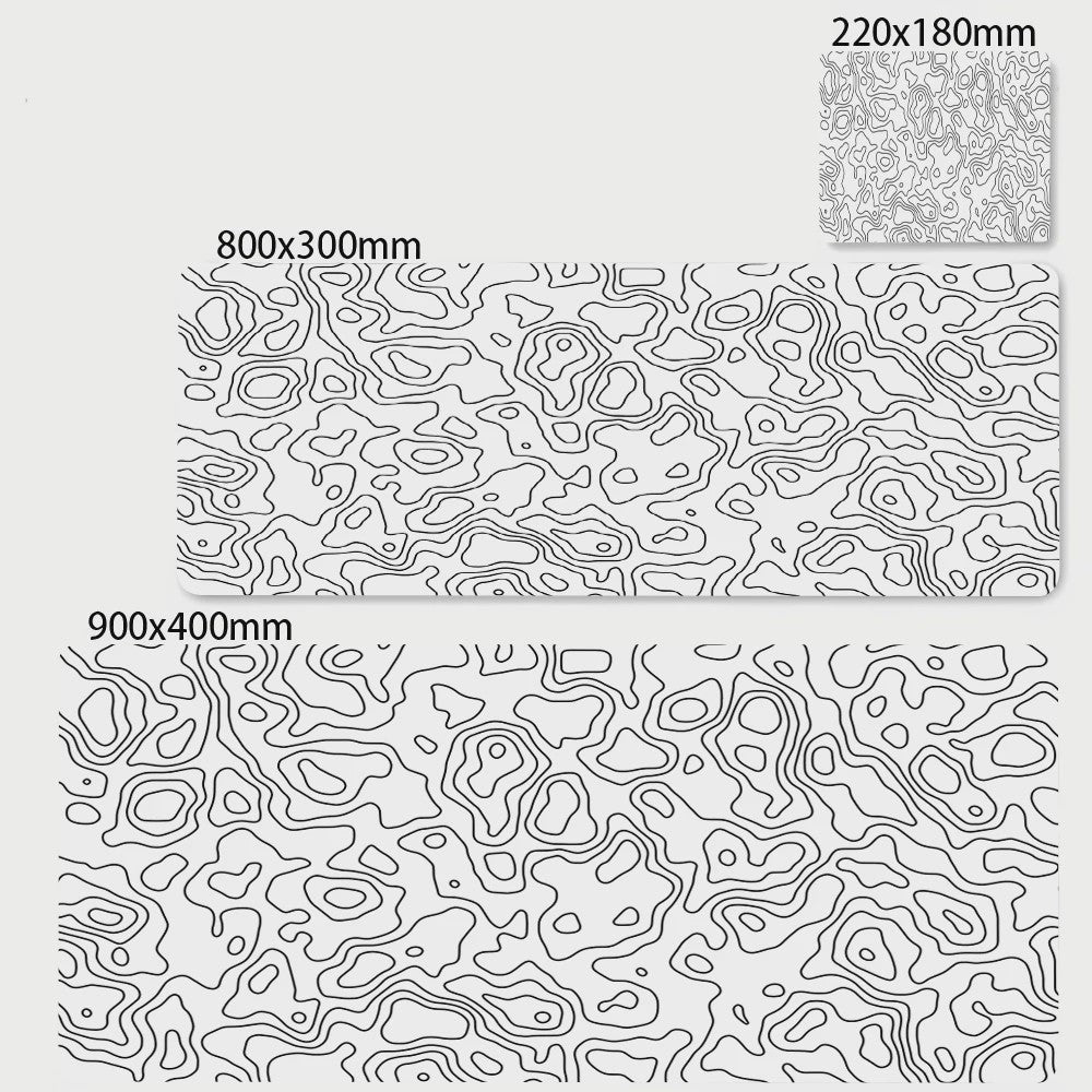 Extra Grote XL Gaming Muismat - Zwart/Wit Abstract Design
