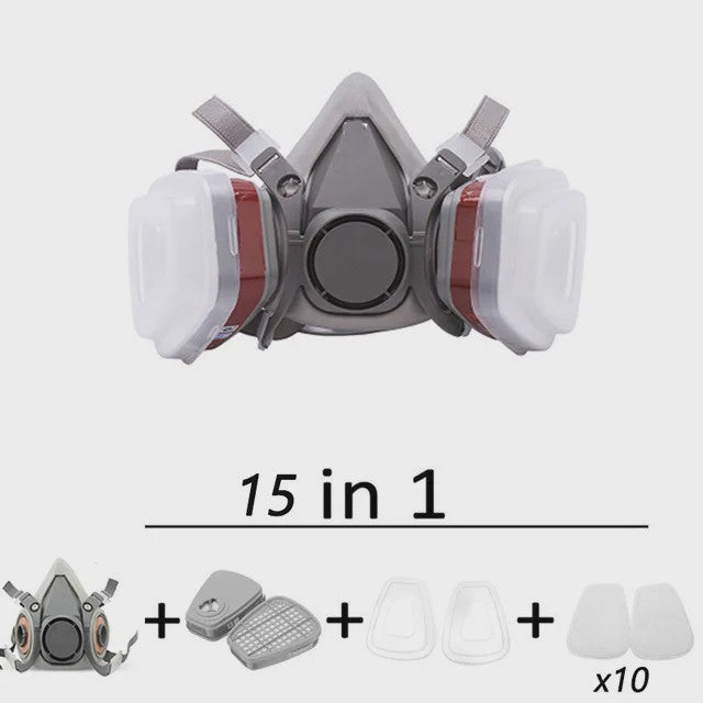 Professioneel Half-Face Stof- en Gasmasker met Verwisselbare Filters voor Schilderen en Spuiten