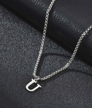 Vnox RVS Letter Ketting Heren - Kies Uw Initiaal - Waterdicht & Minimalistisch