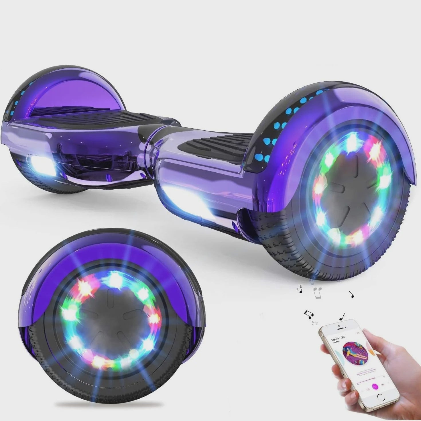 RCB Hoverboard 6.5 inch met Bluetooth Speaker en LED Verlichting - Zelfbalancerende Scooter voor Kinderen en Volwassenen