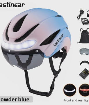 Fietshelm Volwassenen met LED Verlichting, Knipperlichten & Magnetische Vizier