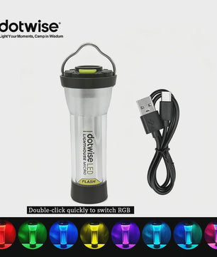 GZ Lighthouse Campinglamp - 3000mAh, Lange Batterijduur, LED Sfeerverlichting & Zaklamp