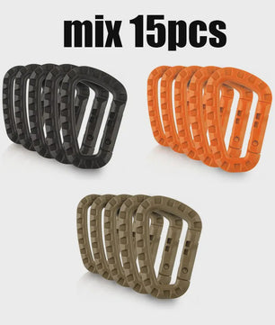 Tactische D-vormige Plastic Karabijnhaak - Set van 5, 10, 15 of 20 stuks - Outdoor & Camping Gear
