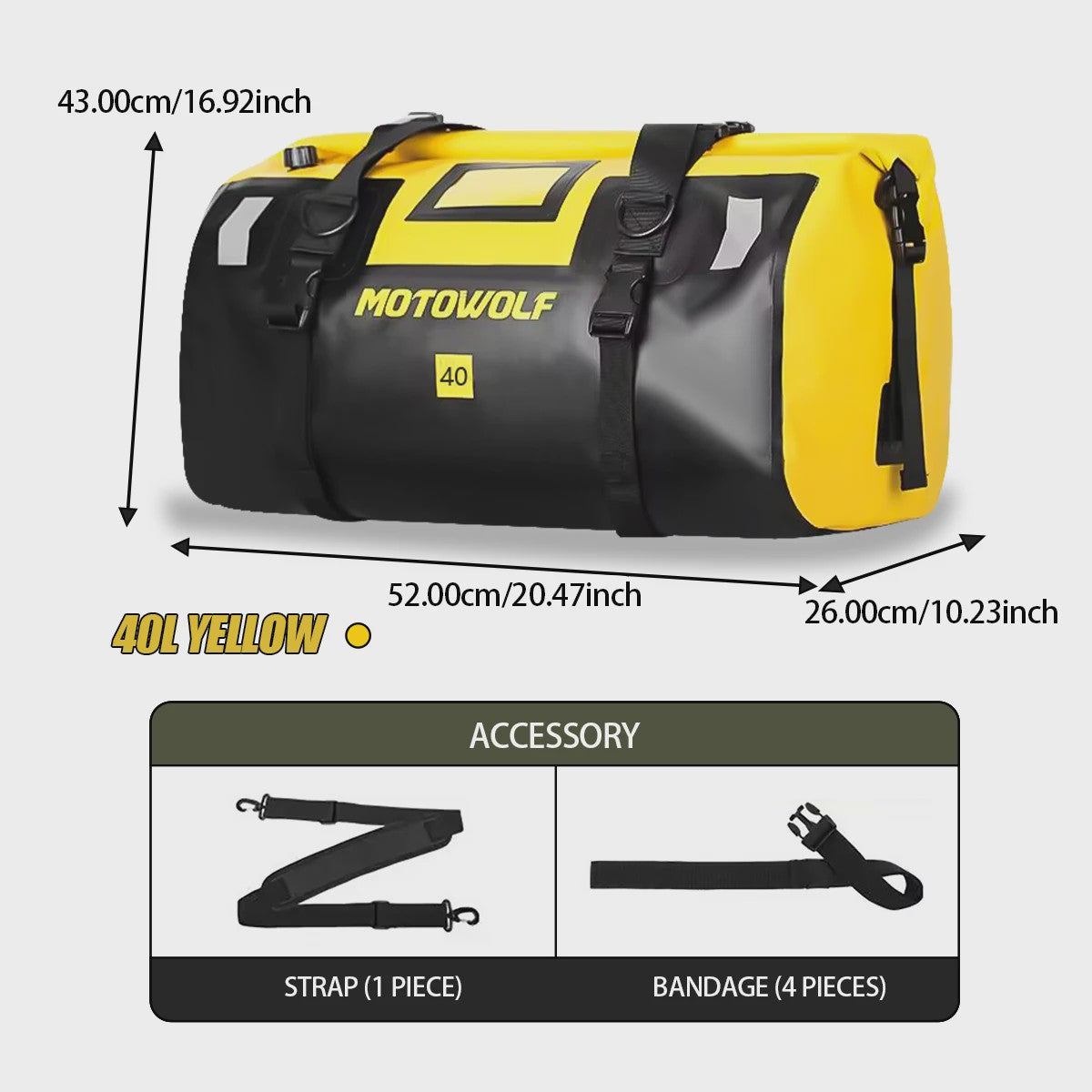 Waterdichte Motorfiets Bagagedragertas - 20/40/66L - Outdoor & Reis