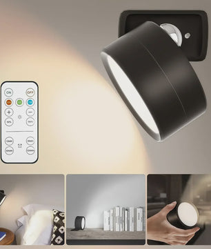 Oplaadbare Magnetische Wandlamp met Afstandsbediening - 360° Draaibaar & Dimbaar