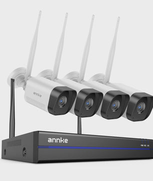 Annke 8MP Draadloos CCTV Systeem: 16-Kanaals NVR, 4K PoE WiFi Camera's met Tweeweg Audio