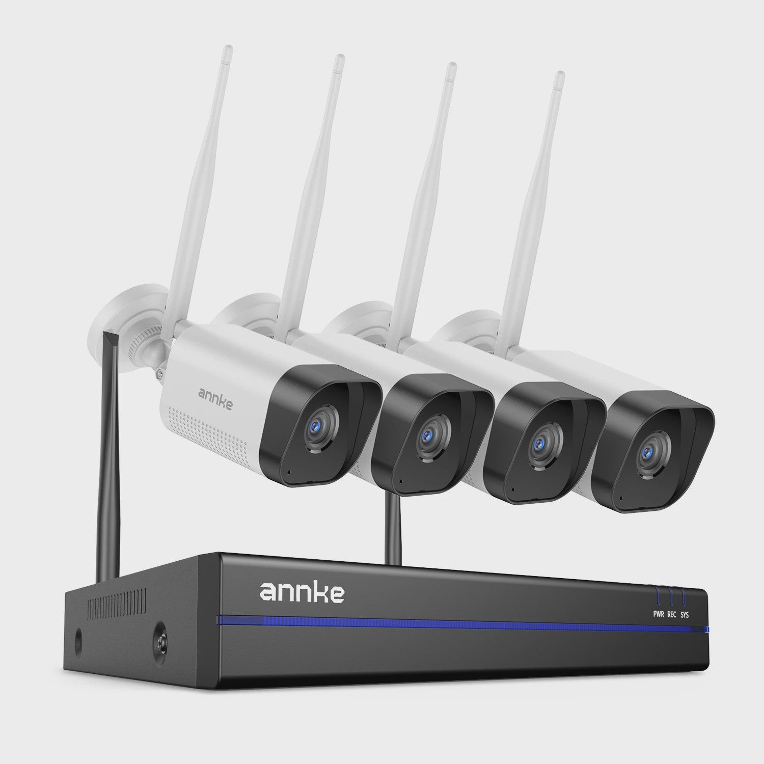 Annke 8MP Draadloos CCTV Systeem: 16-Kanaals NVR, 4K PoE WiFi Camera's met Tweeweg Audio