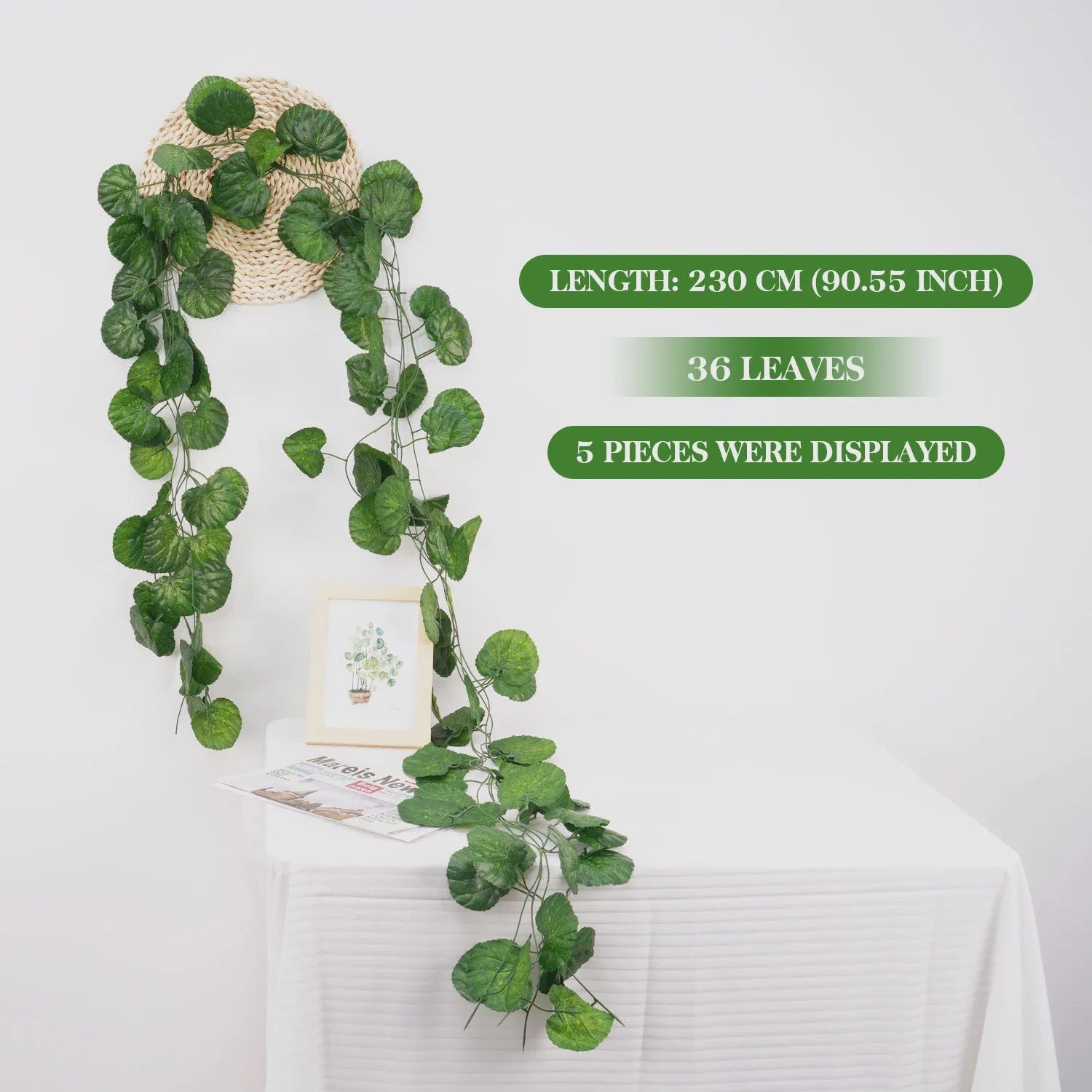 Kunstige Klimop Slang 2.1M - Groene Nep Plant voor Decoratie, Bruiloft & Feest