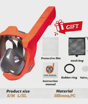 Full Face Snorkel Mask voor Volwassenen - Waterdicht & Anti-Condens - Ademgemak & 180° Zicht