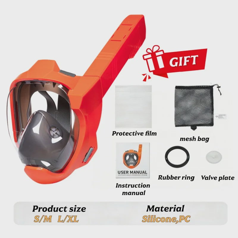 Full Face Snorkel Mask voor Volwassenen - Waterdicht & Anti-Condens - Ademgemak & 180° Zicht