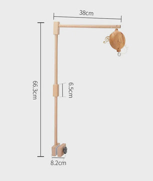Houten Muziekdoosje Baby Mobiel - Draaiend & Kalmerende Melodieën voor de Babykamer