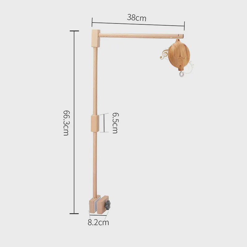 Houten Muziekdoosje Baby Mobiel - Draaiend & Kalmerende Melodieën voor de Babykamer