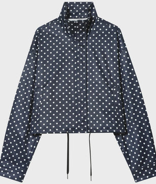 Dames Bomberjack met Polka Dots - Oversized Crop Jacket voor de Demi-Season
