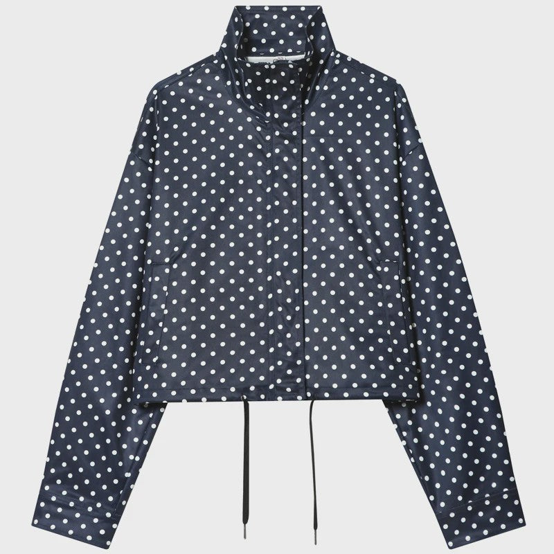 Dames Bomberjack met Polka Dots - Oversized Crop Jacket voor de Demi-Season