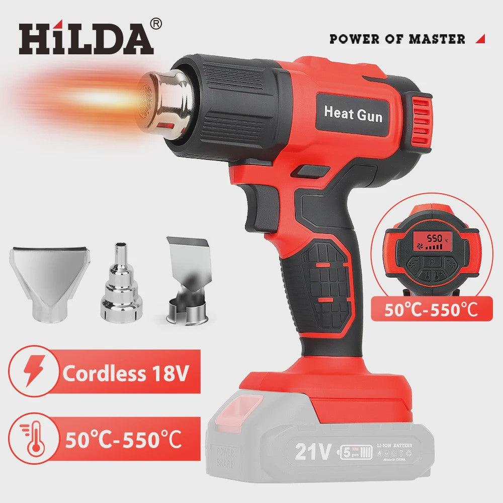 HILDA Accu Hittepistool - Verstelbare Temperatuur & 6 Snelheden - Makita 18V Batterij Compatibel