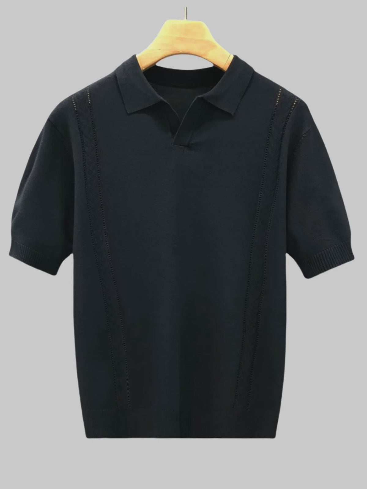 Luxe Gebreide Polo Heren - Zomer Ice Silk Korte Mouw