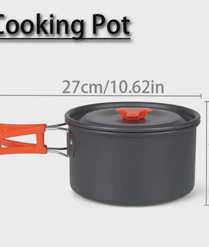 Kampeer Kookset Aluminium Outdoor Keukengerei Set - 12 Delig voor 2-3 Personen