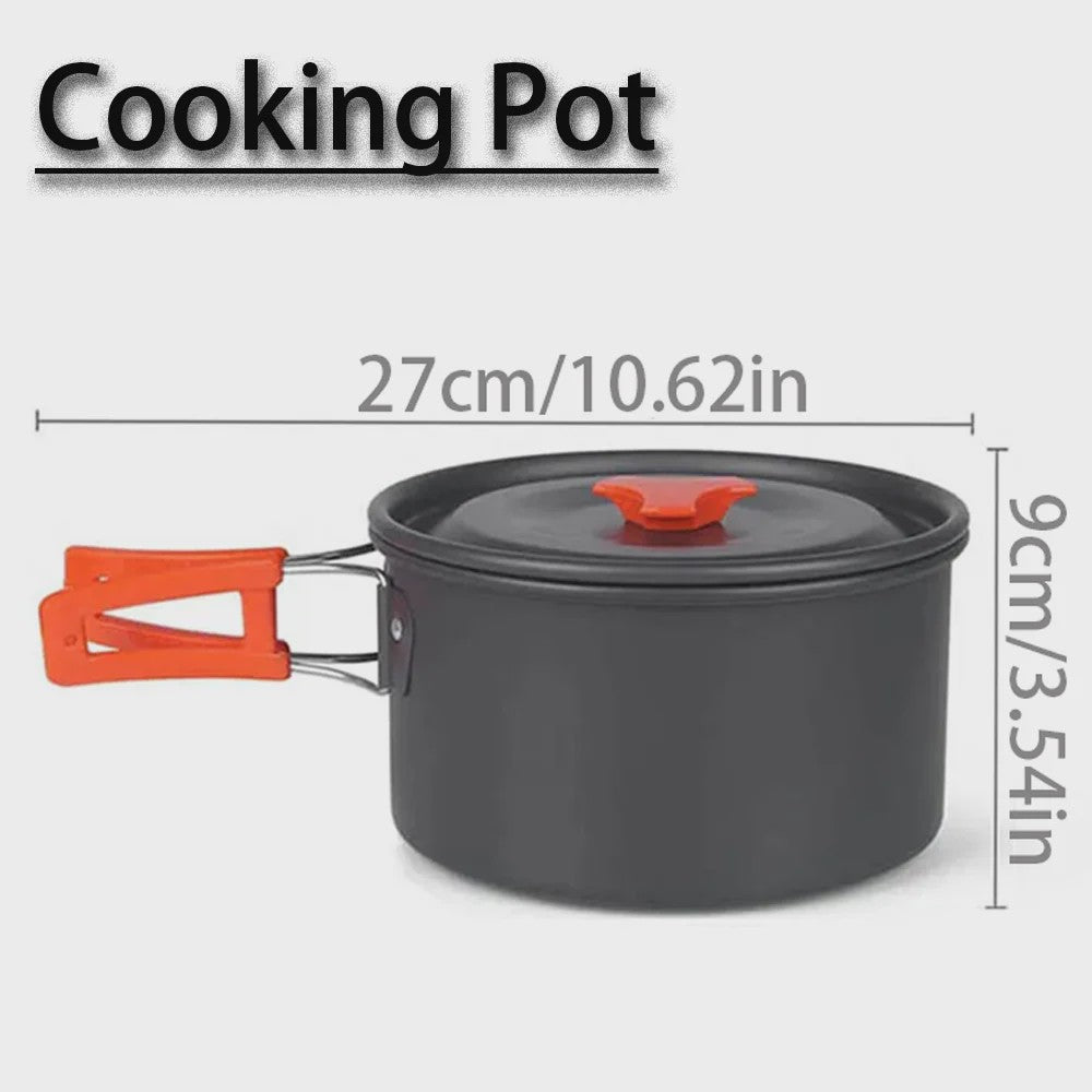 Kampeer Kookset Aluminium Outdoor Keukengerei Set - 12 Delig voor 2-3 Personen