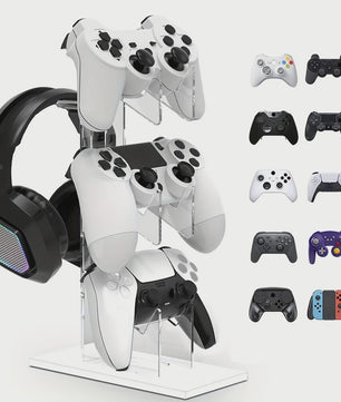 Universele 3-laags Controller & Headset Houder - Zwart, Wit, Transparant
