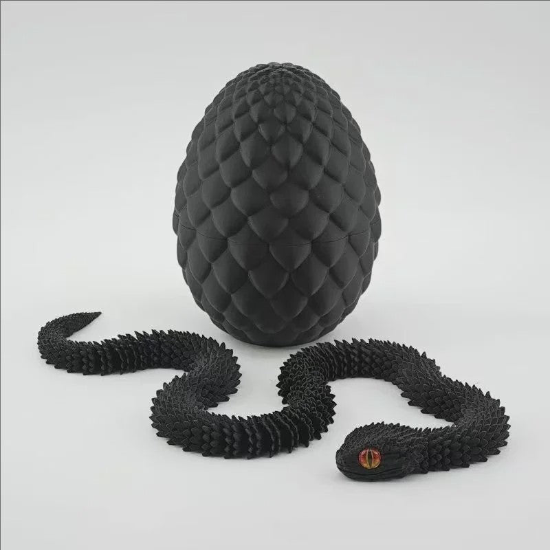 Flexibele Cobra Slang & Ei Statue - 3D Geprint Decoratie Ornament