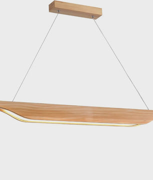 Moderne Houten LED Pendellamp 90cm - Dimbare Hanglamp met Afstandsbediening voor Eettafel, Woonkamer, Keuken