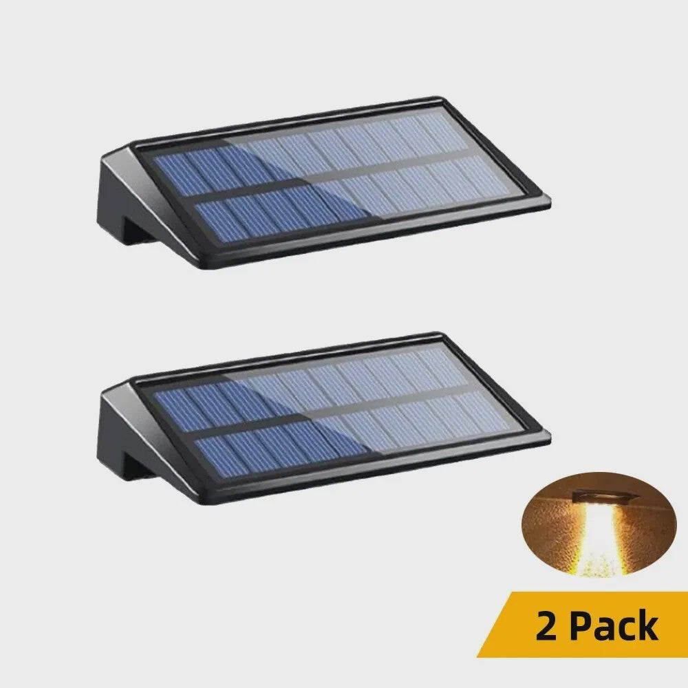 2x Solar Wandlampen 4 LED - Waterdicht Buitenlicht voor Hek, Tuin & Pad