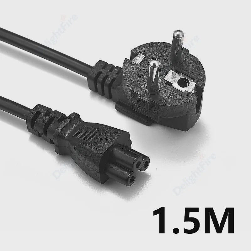 EU Stroomkabel IEC320 C5 - 0.5m, 1.2m of 5m - Voor Laptops, PC's, Monitoren & Meer