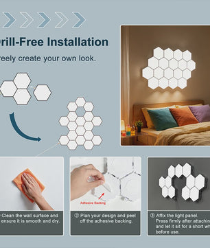 Modulaire Hexagon LED Wandlampen - Touch Control, Dimbare Sfeerverlichting