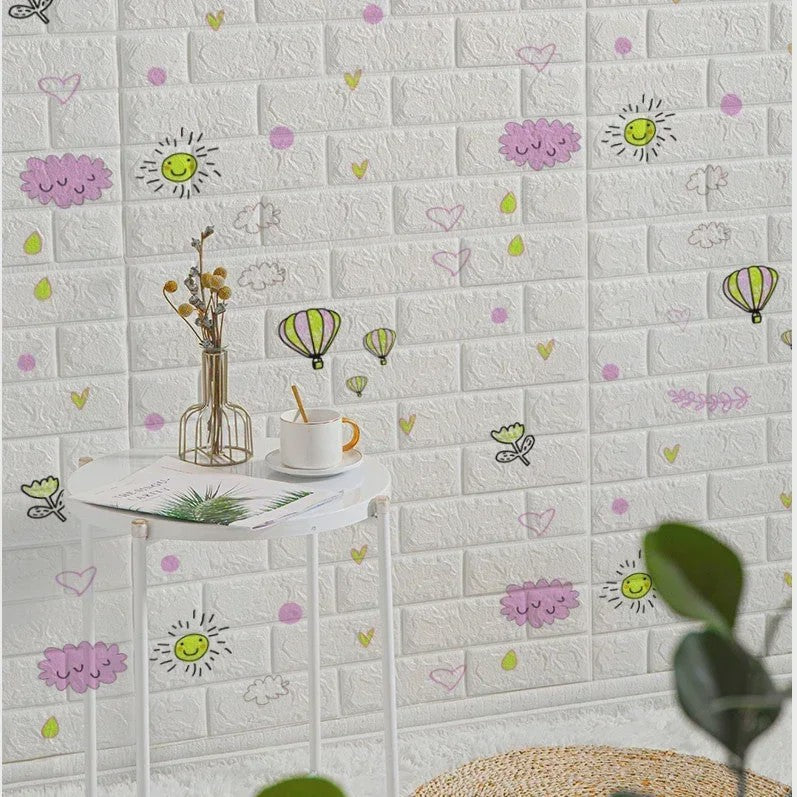 3D Baksteen Behang - Zelfklevend, Waterdicht Schuim Muursticker (70cm breed, 1/5/10m lang)