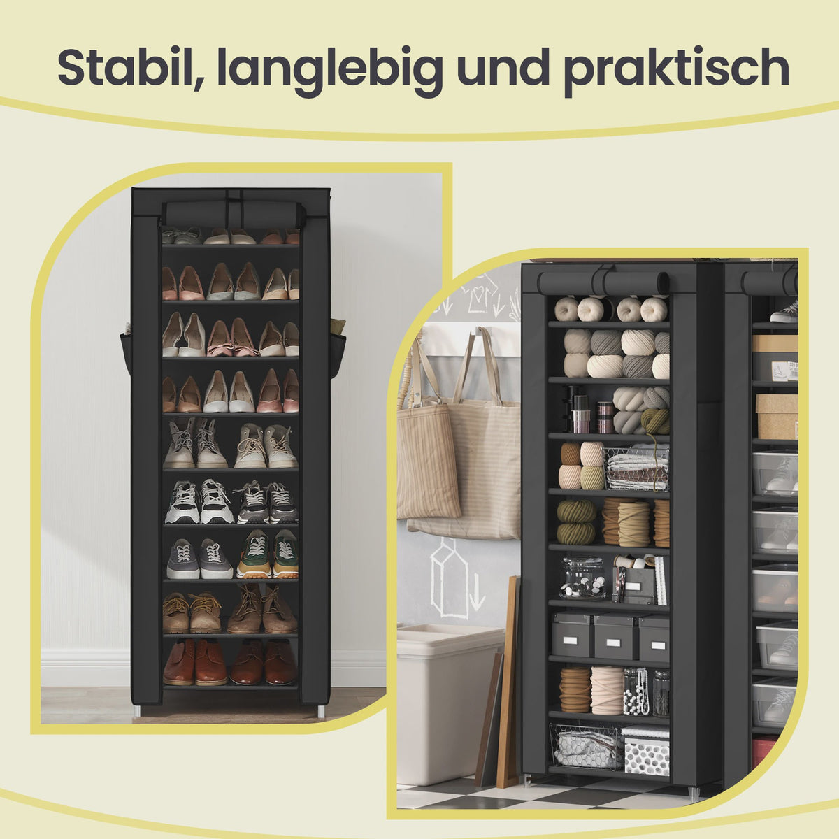 SONGMICS Schoenenrek 10 Lagen - 28x58x160 cm - Metaal Frame - Organiseer je schoenenkast