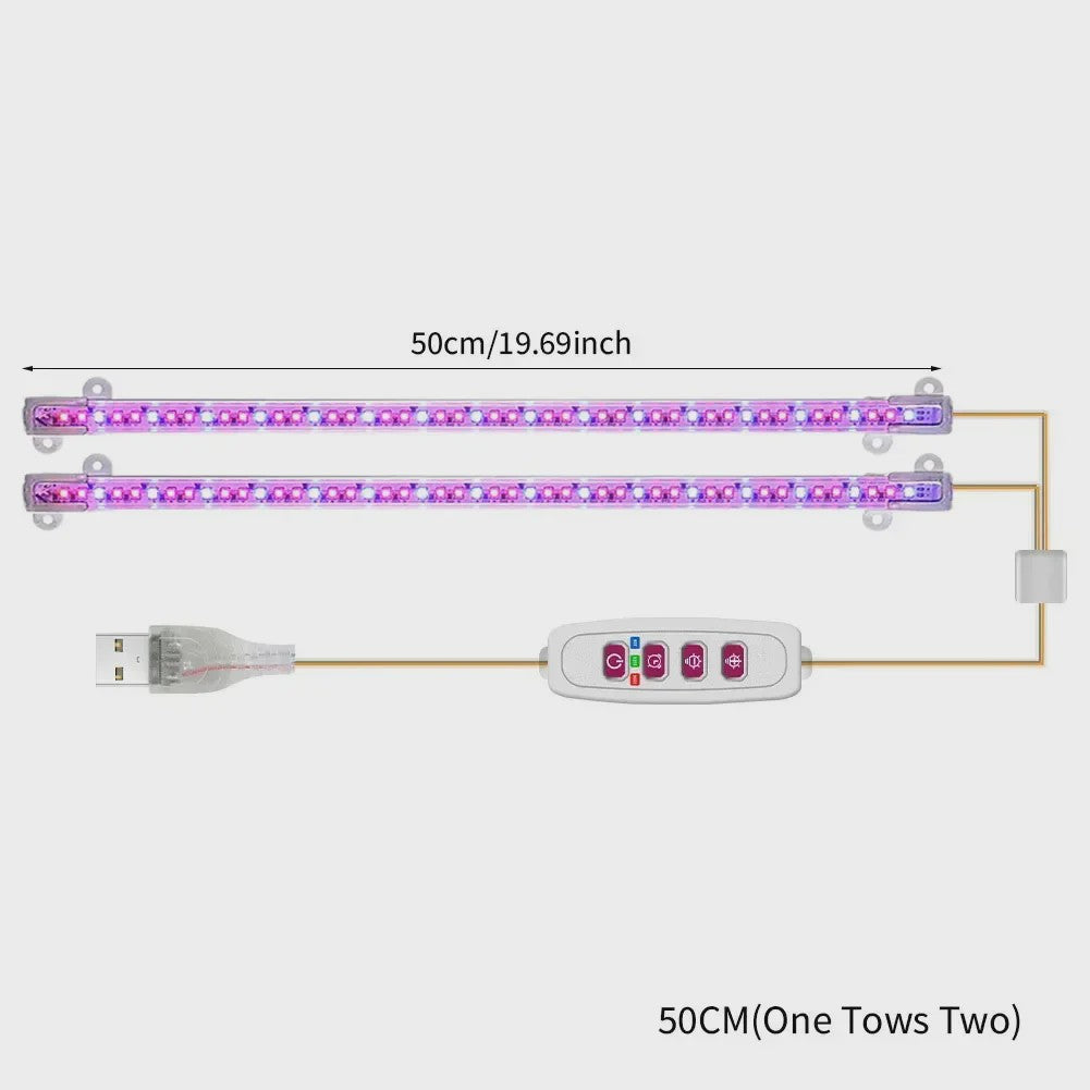 USB LED Groeilamp Kweeklamp Full Spectrum Dimbare Plantenlamp met Timer voor Binnen