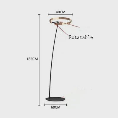 Moderne Gouden Ring Vloerlamp - Minimalistisch Design, Luxe Verlichting voor Woonkamer
