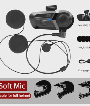 Bluetooth 5.3 Motorhelm Headset - Handsfree Bellen, Muziek & Waterdicht