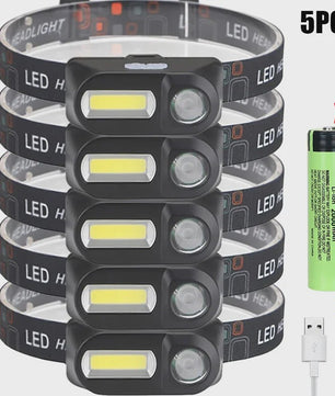 Krachtige Oplaadbare COB+LED Hoofdlamp 1500LM - Waterdicht & Helder voor Buitenactiviteiten