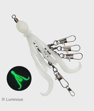 Set van 2 Siliconen Octopus Vishaas Connectoren met Swivels en Haken