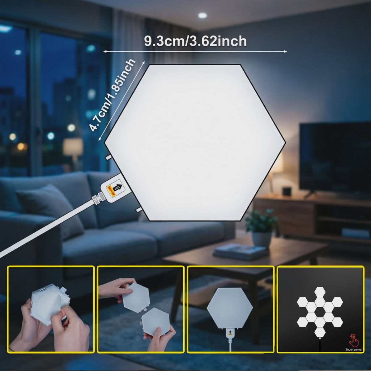 Modulaire Hexagon LED Wandlampen - Touch Gevoelig & DIY Combinatie