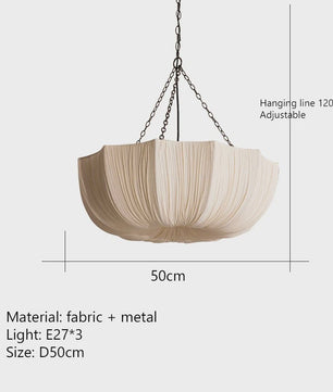 Nordic Wabi Sabi Stof Plafondlamp - Sfeervolle Hanglamp voor Woonkamer, Eetkamer & Slaapkamer