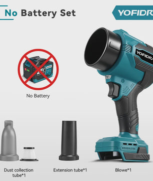 YOFIDRA Krachtige Bladblazer & Zuiger 3500W - 350.000 RPM Borstelloze Motor - Voor Makita Accu