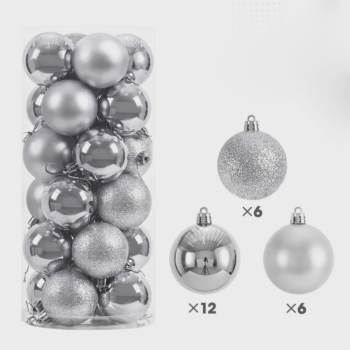 24x Kerstballen Set - 3/4/6cm - Multicolor & Glitter - Kerstboom Decoratie