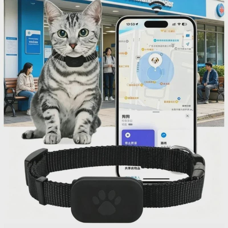 Pet GPS Tracker Halsband - Anti-Verlies Tracker voor Hond & Kat met Apple Find My