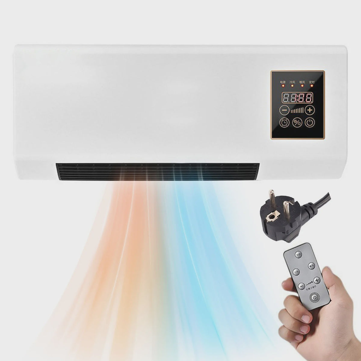 2-in-1 Wandmodel Airco: Koelen, Verwarmen & Ventileren met Afstandsbediening