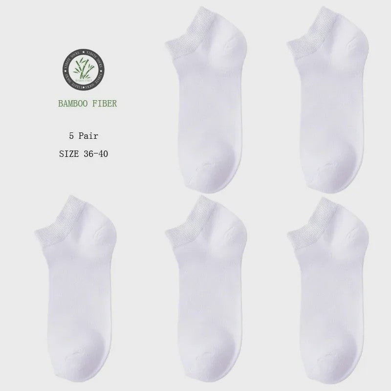 5 Paar Bamboevezel Enkel Sokken Dames - Ademend & Comfortabel Zomer