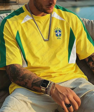 Brazil Voetbalshirt Heren Dames - Zomer Sport T-shirt Korte Mouw Ademend