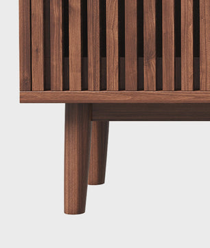 Mid-Century Houten Sideboardkast met 2 Lades en 2 Deuren - Stijlvolle Opbergoplossing