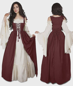 Middeleeuwse Jurk Dames - Vintage Ierse Kostuum voor Cosplay, Feest & Dans