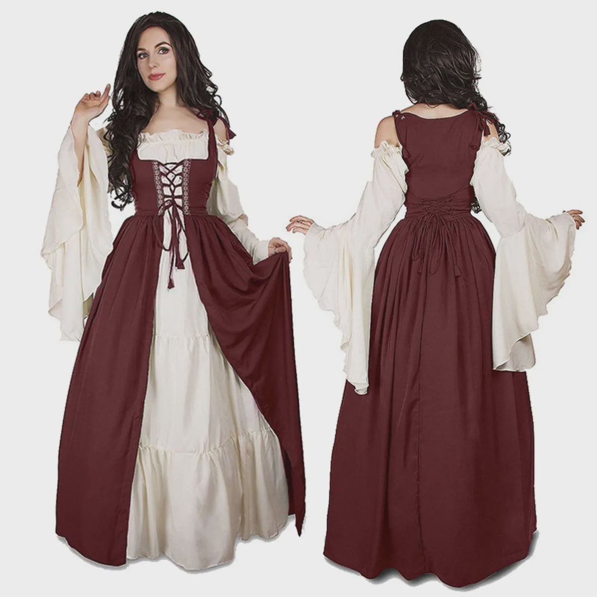 Middeleeuwse Jurk Dames - Vintage Ierse Kostuum voor Cosplay, Feest & Dans